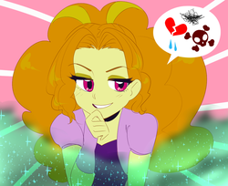 Size: 980x798 | Tagged: safe, artist:rileyav, adagio dazzle, equestria girls, g4, female, lidded eyes, negative energy, pictogram, solo, sunburst background