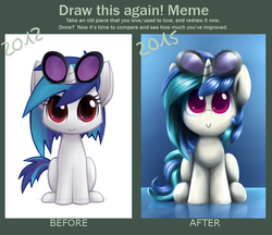 Size: 862x744 | Tagged: safe, artist:php177, dj pon-3, vinyl scratch, pony, g4, cute, draw this again, female, solo, vinylbetes