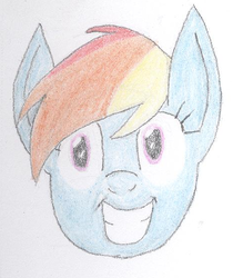 Size: 467x555 | Tagged: safe, artist:barryfrommars, rainbow dash, g4, female, looking at you, solo, traditional art