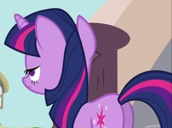 Size: 654x487 | Tagged: safe, screencap, twilight sparkle, pony, g4, it's about time, butt, cropped, female, mare, plot, solo