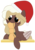 Size: 2000x2892 | Tagged: safe, artist:mintysketch, oc, oc only, oc:sweet mocha, pegasus, pony, bow, cute, hat, high res, minty's christmas ponies, mochabetes, santa hat, simple background, solo, to saddlebags and back again, transparent background