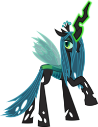 Size: 5000x6524 | Tagged: safe, artist:lman225, queen chrysalis, changeling, changeling queen, g4, absurd resolution, crown, female, glowing horn, horn, jewelry, magic, regalia, simple background, solo, transparent background, vector