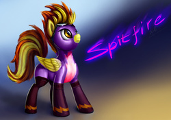 Size: 1666x1165 | Tagged: safe, artist:xbi, edit, spitfire, pegasus, pony, g4, clothes, costume, female, shadowbolts costume, socks, solo, uniform, wonderbolts uniform