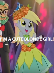 Size: 342x456 | Tagged: safe, edit, edited screencap, screencap, canter zoom, derpy hooves, equestria girls, g4, my little pony equestria girls: legend of everfree, background human, beautiful, blonde, caption, clothes, cropped, crystal gala, dress, image macro, meme, truth