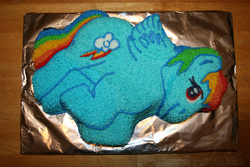 Size: 1024x683 | Tagged: safe, rainbow dash, g4, cake, food, irl, photo, solo