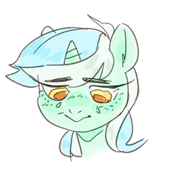Size: 1238x1259 | Tagged: dead source, safe, artist:aphphphphp, lyra heartstrings, pony, unicorn, g4, bust, colored pupils, crying, female, looking down, portrait, sad, simple background, solo, white background
