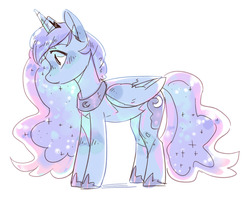 Size: 1280x1050 | Tagged: safe, artist:aphphphphp, princess luna, g4, female, simple background, solo, surprised, white background