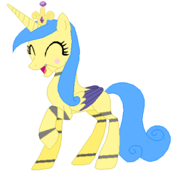 Size: 397x404 | Tagged: safe, artist:westrail642fan, oc, oc only, oc:toy crystal sky, alicorn, pony, alicorn oc, animatronic, base used, concave belly, five nights at freddy's, jewelry, slender, the purple mare, thin, tiara