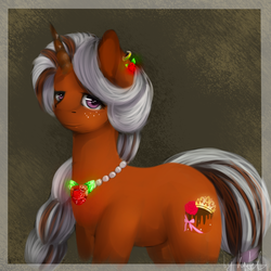 Size: 1000x1000 | Tagged: safe, artist:moonwolfpony, oc, oc only, pony, unicorn, jewelry, necklace, solo