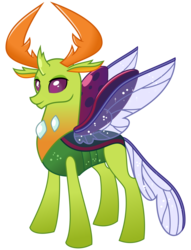 Size: 2600x3400 | Tagged: safe, artist:cheezedoodle96, thorax, changedling, changeling, g4, to where and back again, .svg available, high res, king thorax, male, simple background, solo, spread wings, svg, transparent background, vector