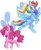 Size: 810x986 | Tagged: safe, artist:zonepan, pinkie pie, rainbow dash, g4, chest fluff, duo, ear fluff, simple background, smiling, white background