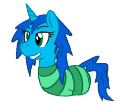 Size: 475x400 | Tagged: safe, artist:speshors, oc, oc only, oc:hidden treasure, worm pony, cyoa:forgotten faces, clothes, congenital amputee, cyoa, legless, simple background, socks, solo, striped socks, transparent background