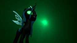 Size: 960x540 | Tagged: safe, artist:asylum529, queen chrysalis, changeling, changeling queen, g4, 3d, animated, blinking, female, gif, glowing eyes, source filmmaker