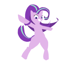 Size: 770x692 | Tagged: safe, starlight glimmer, pony, g4, bipedal, female, looking at you, open mouth, simple background, smiling, solo, white background