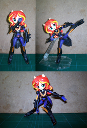 Size: 700x1029 | Tagged: safe, artist:combatkaiser, sunset shimmer, equestria girls, g4, action figure, blackarachnia, body swap, doll, equestria girls minis, eqventures of the minis, female, irl, photo, toy, transformers, transformers animated