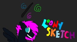 Size: 1192x660 | Tagged: safe, artist:brony96, oc, oc only, oc:loony sketch, ms paint, solo, wallpaper
