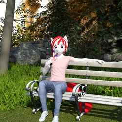 Size: 2400x2400 | Tagged: safe, artist:jawolfadultishart, oc, oc only, oc:bacon bits, earth pony, anthro, plantigrade anthro, 3d, clothes, daz studio, female, gift art, high res, phone, smartphone, solo