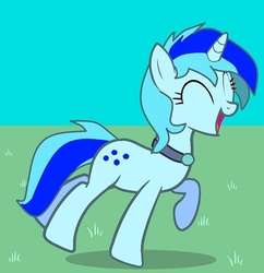 Size: 450x465 | Tagged: safe, artist:kenos, oc, oc only, oc:hoers, pony, pony town, collar, grass, solo