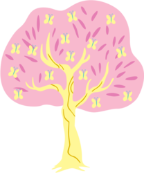 Size: 815x981 | Tagged: artist needed, safe, fluttershy, butterfly, g4, dendrification, fluttertree, i'd like to be a tree, leafing the dream, no pony, simple background, species swap, transparent background, tree