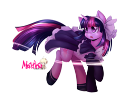 Size: 1600x1200 | Tagged: safe, artist:metelista, artist:spittfireart, twilight sparkle, g4, clothes, female, maid, open mouth, raised hoof, simple background, solo, transparent background