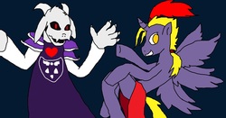 Size: 1588x830 | Tagged: safe, artist:brony96, asriel dreemurr, crossover, final fantasy, gift art, kefka palazzo, ponified, undertale