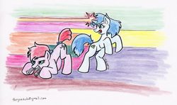 Size: 400x237 | Tagged: safe, artist:the_gneech, pony, unicorn, anime, dirty pair, ponified
