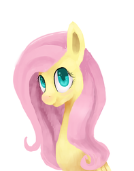 Size: 700x890 | Tagged: safe, artist:share dast, fluttershy, g4, bust, female, folded wings, heart eyes, looking at you, portrait, simple background, smiling, solo, white background, wingding eyes