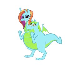 Size: 963x829 | Tagged: safe, sassy saddles, whoa nelly, dragon, g4, conjoined, dragonified, fat, fusion, sassy nelly, simple background, species swap, two heads, two-headed dragon, white background