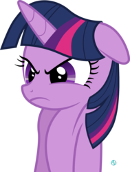 Size: 1600x2114 | Tagged: safe, artist:arifproject, twilight sparkle, pony, g4, angry, arif's angry pone, ears back, female, frown, glare, simple background, solo, transparent background, vector