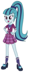 Size: 316x750 | Tagged: safe, artist:trixiesparkle63, sonata dusk, equestria girls, g4, clothes, crystal prep academy uniform, female, high heels, pleated skirt, ponytail, school uniform, shoes, skirt, socks, solo