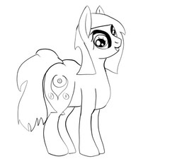 Size: 500x450 | Tagged: safe, artist:fagguette, oc, oc only, oc:mindful stare, cutie mark, derp, monochrome, solo, standing
