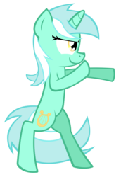 Size: 2299x3333 | Tagged: safe, artist:zvn, lyra heartstrings, pony, g4, bipedal, female, punch, simple background, smiling, solo, transparent background, vector