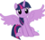 Size: 2001x1816 | Tagged: safe, artist:arifproject, twilight sparkle, alicorn, pony, g4, :3, cute, female, mare, simple background, sitting, sitting catface meme, solo, spread wings, transparent background, twiabetes, twilight sparkle (alicorn), vector