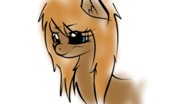 Size: 500x300 | Tagged: safe, artist:scarrly, oc, oc only, oc:squirt, pony, female, heterochromia, mare, simple background, solo, white background