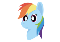 Size: 1024x724 | Tagged: safe, artist:arswinton, rainbow dash, pony, buy me, g4, bust, female, head, portrait, redbubble, simple background, smiling, solo, sticker, transparent background, vector