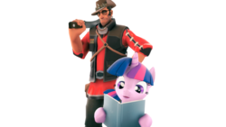 Size: 1024x576 | Tagged: safe, twilight sparkle, human, pony, unicorn, g4, book, crossover, knife, kukri, mundle mundy, simple background, sniper, sniper (tf2), team fortress 2, transparent background