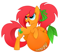 Size: 1197x1115 | Tagged: safe, artist:twistedmindbrony, oc, oc only, oc:twisted mind, earth pony, pony, food, orange, solo