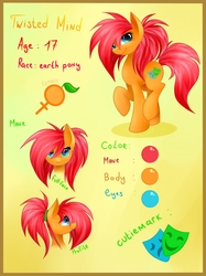 Size: 1600x2135 | Tagged: safe, artist:twistedmindbrony, oc, oc only, oc:twisted mind, earth pony, pony, reference sheet, solo