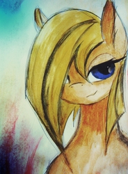 Size: 2730x3707 | Tagged: safe, artist:twistedmindbrony, oc, oc only, oc:alen d, high res, solo, traditional art, watercolor painting