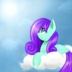 Size: 1800x1800 | Tagged: safe, artist:twistedmindbrony, oc, oc only, oc:geo planet, pegasus, pony, cloud, solo