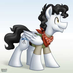 Size: 1064x1064 | Tagged: safe, artist:bcpony, mercury, starry eyes (character), pegasus, pony, g4, background pony, clothes, male, solo, stallion