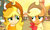 Size: 1365x818 | Tagged: safe, artist:ciderpunk, derpibooru exclusive, applejack, berry punch, berryshine, braeburn, cherry cola, cherry fizzy, goldengrape, sir colton vines iii, toffee, oc, oc:applesunrise, g4, appleloosa, base used, clothes, scarf