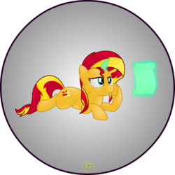 Size: 5000x5000 | Tagged: safe, artist:lakword, sunset shimmer, pony, unicorn, g4, absurd resolution, calm, cute, female, letter, lying down, prone, reading, simple background, solo, transparent background
