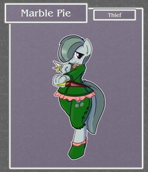 Size: 1108x1280 | Tagged: safe, artist:brownie-bytes, part of a set, marble pie, earth pony, anthro, unguligrade anthro, g4, clothes, crossover, female, final fantasy, solo, thief