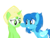 Size: 1600x1200 | Tagged: safe, artist:forestheart74, gem (race), gem pony, pegasus, pony, unicorn, artificial wings, augmented, boop, crossover, duo, duo female, female, gem, hydrokinesis, lapidot, lapis lazuli, lapis lazuli (steven universe), lesbian, magic, magic wings, mare, non-mlp shipping, peridot, peridot (steven universe), ponified, scrunchy face, shipping, steven universe, water, watery wings, wings