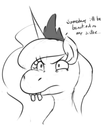 Size: 576x696 | Tagged: safe, anonymous artist, princess luna, g4, bucktooth, bust, female, solo