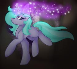 Size: 1440x1300 | Tagged: safe, artist:rosegold07, oc, oc only, oc:anthea spark, pony, unicorn, glowing horn, horn, magic, solo
