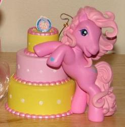 Size: 331x335 | Tagged: safe, photographer:tradertif, pinkie pie (g3), g3, cake, christmas, food, irl, merchandise, ornament, photo, solo