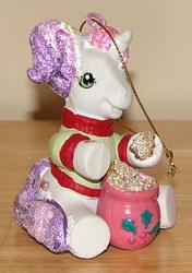 Size: 293x416 | Tagged: safe, photographer:tradertif, sweetie belle, g3, g4, christmas, clothes, cookie, cookie jar, food, holly, irl, merchandise, ornament, photo, solo, sweater