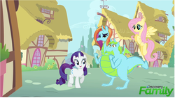 Size: 1285x727 | Tagged: source needed, useless source url, safe, artist:theunknowenone1, fluttershy, rarity, whoa nelly, dragon, g4, alternate universe, conjoined, devon and cornwall, dragonified, quest for camelot, sisters, species swap, two-headed dragon